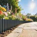 Cerca de Jardim Metálica 650x20 cm em Aço Galvanizado Resistente para Horta Pátio Terraço Relvado Cinzento Escuro