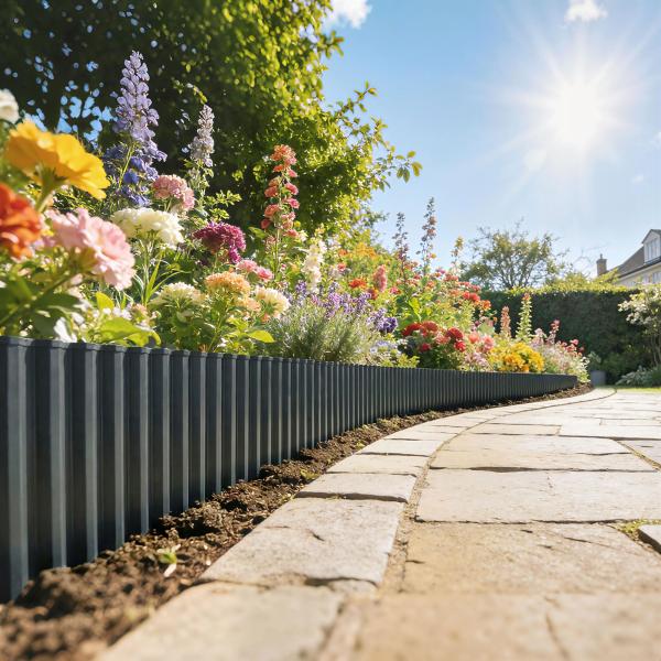 Cerca de Jardim Metálica 650x20 cm em Aço Galvanizado Resistente para Horta Pátio Terraço Relvado Cinzento Escuro
