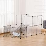 Recinto para Animais Pequenos com 27 Painéis e Forma Personalizável 140x70x70 cm Transparente e Preto