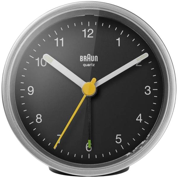 Despertador Analógico BC12SB (Preto/Prateado) - BRAUN