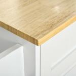 Carrinho de Cozinha com Rodas 2 Gavetas 3 Portas Prateleiras Ajustáveis e Barra para Sala de Jantar 121x46x91 cm Branco