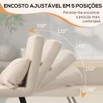 Poltrona Convertível em Cama Poltrona 3 em 1 Convertível em Cama com Encosto Ajustável em 5 Níveis 63x73x81 cm Bege