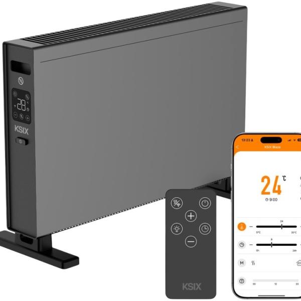 Aquecedor Convetor Elétrico Smart Wi - Fi Tuya Blaze 2000W c/ Comando (Preto) - KSIX