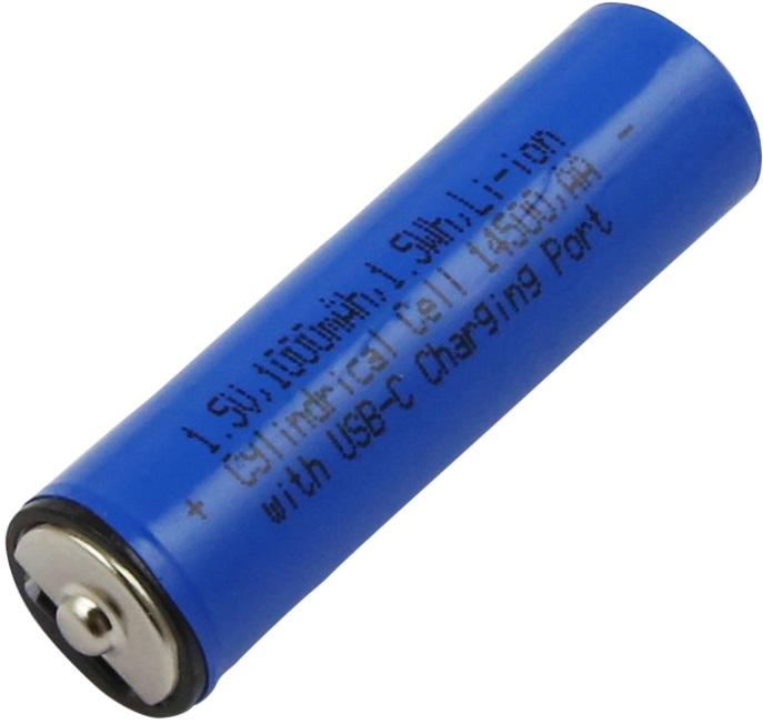 Bateria AA 1,5V 1000mAh 1,5Wh c/ Porta de Carregamento USB - C