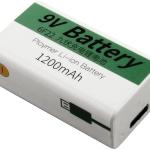Bateria Cilíndrica 9V - USB 7,4V (1200mAh) c/ Porta de Carregamento USB - C