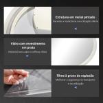 Espelho Casa de Banho Redondo com Luzes LED Ø60 cm Função Antiembaciamento 3 Luzes Função de Memória e Interruptor Tátil Prata