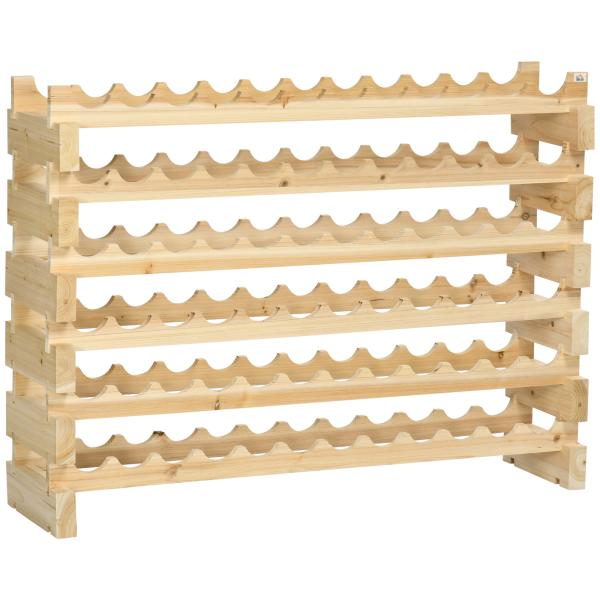 Suporte para Garrafas de Vinho para 72 Garrafas Garrafeira com 6 Níveis Suporte para Vinhos Vertical 114x28x85 cm Madeira