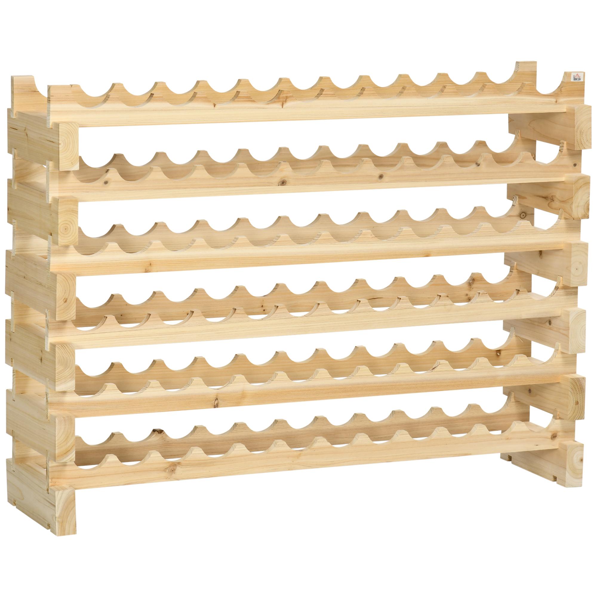 Suporte para Garrafas de Vinho para 72 Garrafas Garrafeira com 6 Níveis Suporte para Vinhos Vertical 114x28x85 cm Madeira