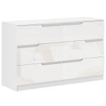 Cómoda com 6 Gavetas Cómoda de Dormitório Moderna com Sistema Anti - Tombo 120x40x75 cm Branco