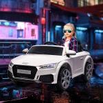 Carro Elétrico Audi TT para Crianças acima de 3 Anos com Controlo Remoto Música e Luzes Bateria 12V 102x60x44 cm Branco