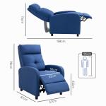 Poltrona Relax Reclinável até 155° Poltrona Reclinável Manual para Pessoas com Altura Inferior 195 cm 67x87x98 cm Azul Escuro