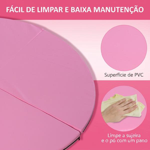 Tapete para Pole Dance Dobrável e Portátil Ø150x5 cm Rosa