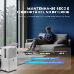 Desumidificador 10L/dia Silencioso com 3 Modos Ecrã LED Temporizador 24H Bloqueio Infantil e Drenagem Contínua Branco