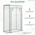 Estufa com Porta Enrolável e Estrutura de Aço Estufa de Jardim para Cultivo de Plantas 100x50x150 cm Transparente