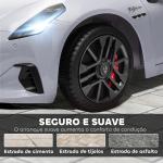 Carro Elétrico para Crianças Maserati Gran Turismo Folgore 12V Controlo Remoto Faróis Buzina e Música MP3 98x59x43 cm Cinza