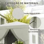 Tenda Dobrável 3x3 m Tenda de Jardim com 4 Paredes Laterais 2 Janelas de Malha Altura Ajustável Impermeável e Anti - UV Branco