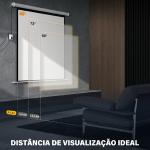 Ecrã de Projeção Elétrico 85'' com Comando Remoto, Formato 1:1, 152x152 cm, Branco