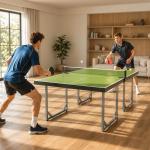 Mesa de Ping Pong Dobrável Mesa de Ping Pong Profissional com Rede e Estrutura de Aço 182x91x76 cm Verde
