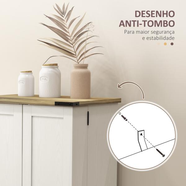 Armário Despensa de Cozinha com 2 Portas, 16 Prateleiras e Prateleira Ajustável para Sala de Jantar ou Sala de Estar 60x40x104 cm Creme