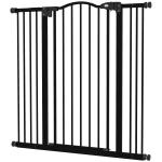 Barreira de Segurança para Cães com Largura Ajustável 74 - 100 cm e Extensões para Escadas e Portas Preto