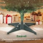 Árvore de Natal Slim 180 cm Árvore de Natal Artificial com 321 Ramos Suporte Metálico Decoração para Interior Verde