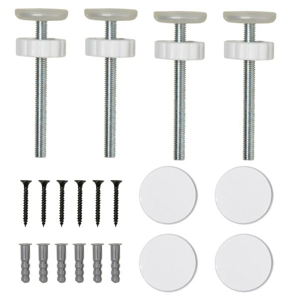 Barreira de Segurança para Cães Extensível para Escadas e Portas 75 - 115cm com 2 Extensões e 10 - 20cm Montagem a Pressão Aço Altura 76cm Branco