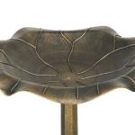 Banho para Pássaros de Jardim Exterior 71 cm com Design Folha de Lótus e Acabamento Envelhecido Leve e Resistente Bronze