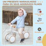 Bicicleta sem Pedais para Crianças de 12 - 36 Meses Bicicleta de Equilíbrio com Assento Ajustável 56x27x39 cm Marrom