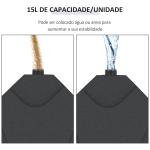 Base para Chapéu de Sol de 4 Peças Suporte para Chapéu de Sol para Jardim Pátio Exterior 50x50x7,5cm Preto