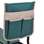 Banco de Jardim Dobrável com Bolsa para Ferramentas Almofada de Proteção para Joelhos Assento de Jardim com Joelheira Altura Ajustável 58x28x49cm Verde e Preto