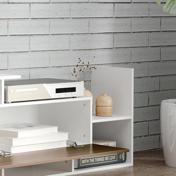 Móvel de TV Moderno Móvel para Televisores 153,6x25x42 cm e Prateleira de Parede 150x14,5x16,3 cm Branco e Marrom