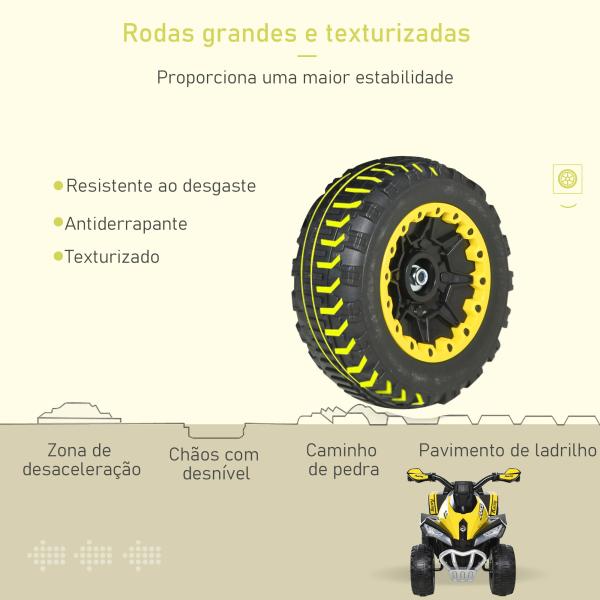 Quadriciclo Infantil para Crianças acima de 18 Meses com Luzes e Música 67,5x38x44cm Amarelo