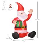 Pai Natal Insuflável de 1,2 m com Presente Decoração de Natal Iluminação LED 70x50x120cm Multicolorido