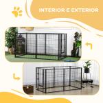 Parque para Cães de 6 Painéis com Largura Ajustável e Estrutura de Aço 82,5 - 150x79x81 cm Preto