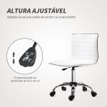 Cadeira de Escritório sem Apoio para os Braços Cadeira de Escritório Giratória com Altura Ajustável 48x52x78 - 90 cm Branco