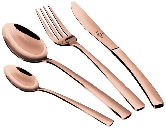 Set de Talheres 24 Peças Aço Inoxidável (Mirror Rose Gold) - BERLINGER HAUS