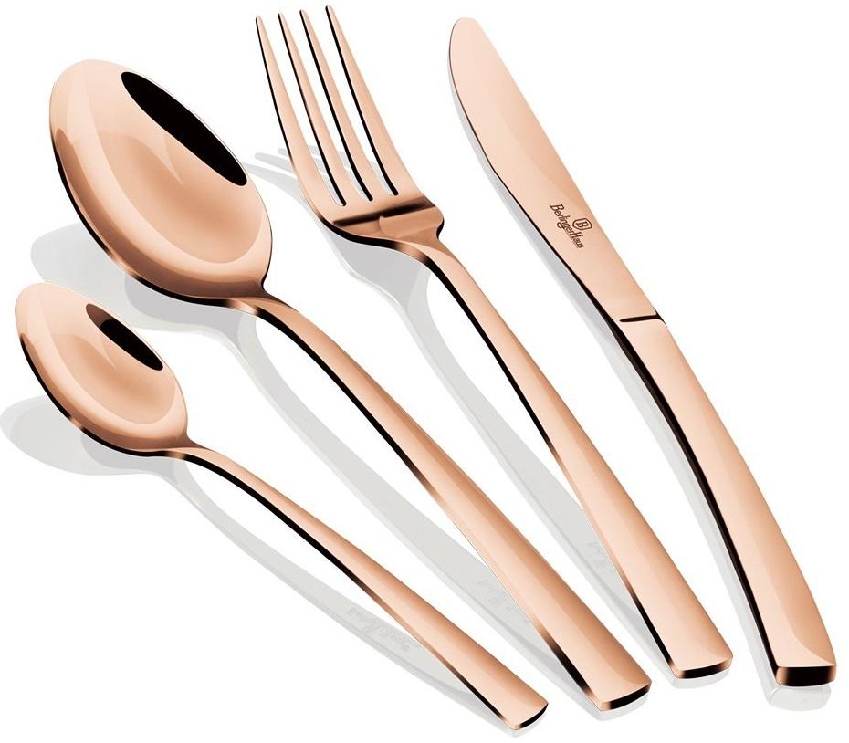 Set de Talheres 16 Peças Aço Inoxidável (Mirror Rose Gold) - BERLINGER HAUS