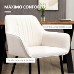 Conjunto de 2 Cadeiras de Sala de Jantar Estofadas em Linho com Encosto e Pés de Metal 59,5x56,5x81 cm Bege Claro