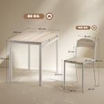 Conjunto de Mesa e Cadeiras de Refeição Mesa de Cozinha Retangular com 4 Cadeiras Estilo Moderno Carvalho e Branco