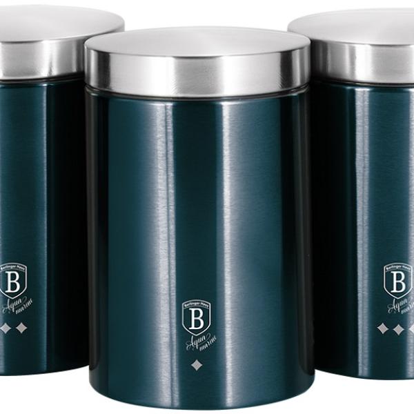 Conjunto de 3 Recipientes de Cozinha (Metallic Line Aquamarine Edition) - BERLINGER HAUS