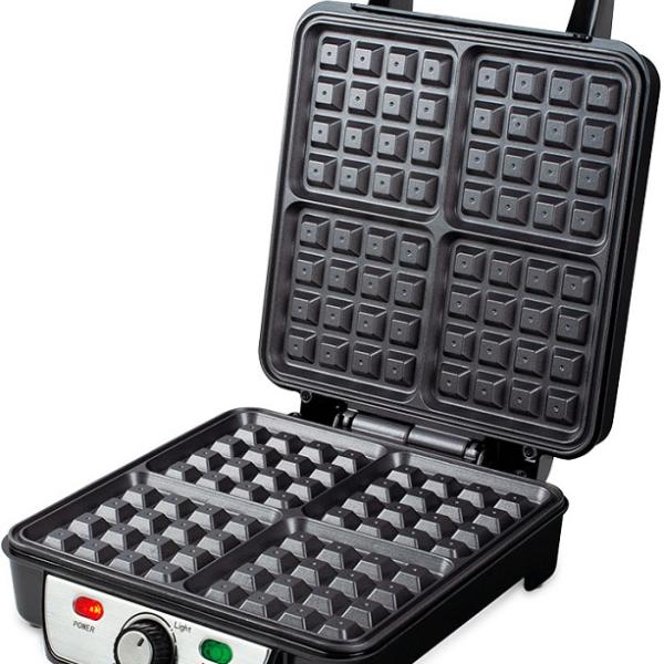 Máquina de Waffles 1100W (Preto/Rosa Dourado) - BERLINGER HAUS