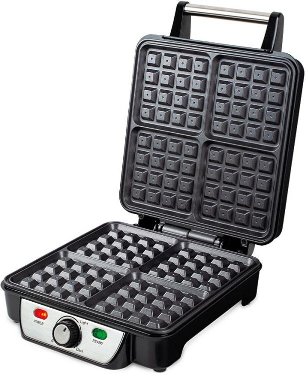 Máquina de Waffles 1100W (Preto/Rosa Dourado) - BERLINGER HAUS
