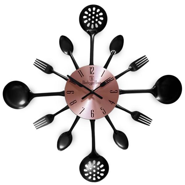 Relógio de Cozinha (Black & Rose Gold Elegance) - BERLINGER HAUS