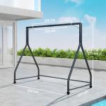 Estrutura de Balanço em Aço para 2 ou 3 Assentos Capacidade de 360 kg 210x117x175 cm Preto