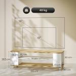 Móvel para TV com Rodas Armário para TV Flutuante com 2 Portas e 2 Prateleiras 120x40x38,5cm Branco e Madeira