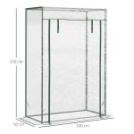 Estufa com Porta Enrolável e Estrutura de Aço Estufa de Jardim para Cultivo de Plantas 100x50x150 cm Transparente