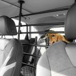Grade de Segurança de Carro para Cães Ajustável em Largura e Altura 87 - 135x85x120cm Grade Separadora para Porta Malas de Carro Universal Metal Preto