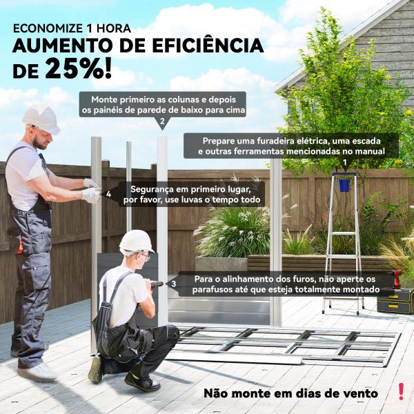 Abrigo de Jardim 4,4 m² 240x206x198 cm Abrigo de Jardim com Porta de Correr e Fechadura Cinza Escuro