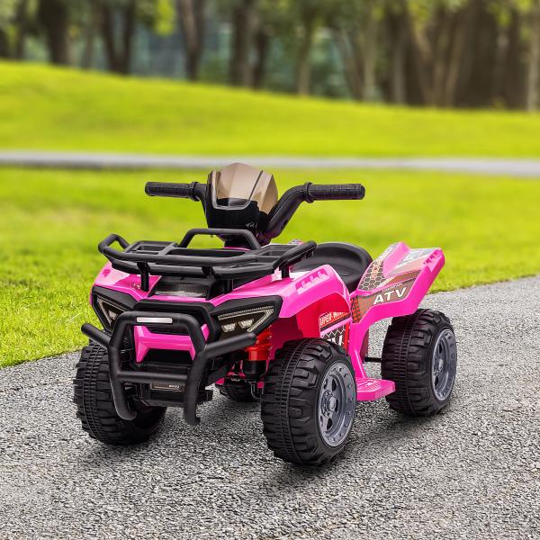 Quadriciclo Elétrico para Crianças Veículo Elétrico a Bateria 6V Infantil com Velocidade 2km/h 70x42x45 cm Rosa