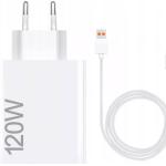 Carregador HyperCharge Combo USB - A 120W + Cabo USB - A p/ USB - C 1m (Branco) - XIAOMI